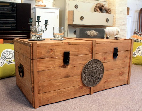 Wooden chest trunk large - wooden,