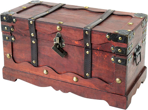 Wooden treasure chest - wooden, large
