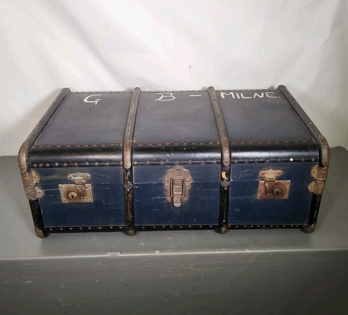Antique large steamer trunk - steamer,
