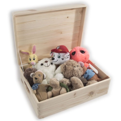 Large wooden toy chest trunk - toy,