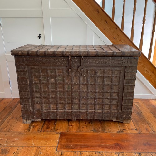 Large wooden trunk dowry - wooden,