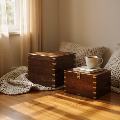 Set rustic wooden trunk - of,