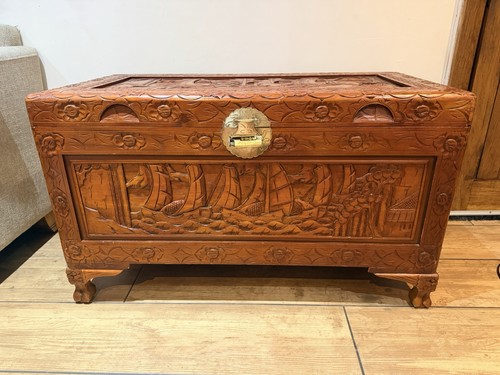 Large vintage chinese carved - vintage,