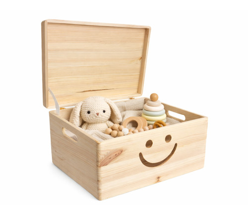 Large wooden box storage chest - large,