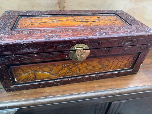 Vintage retro wooden carved