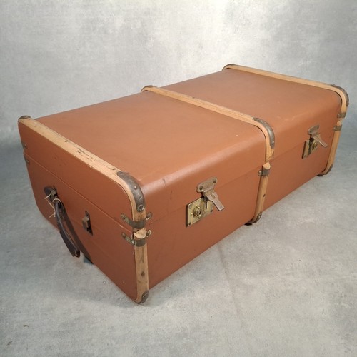Vintage steamer trunk suitcase - steamer,