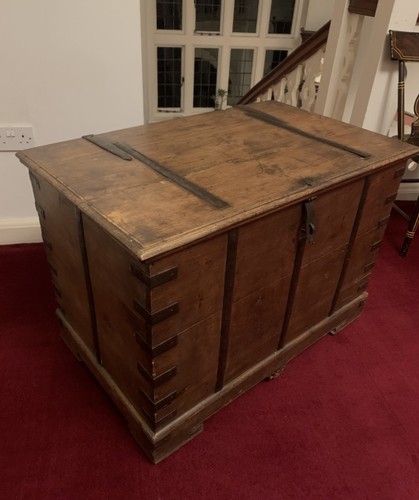 Large wooden chest - wooden,