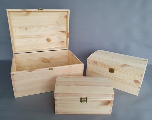 Wooden chest plain wood - wooden,