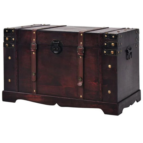Vintage wooden treasure chest - wooden,