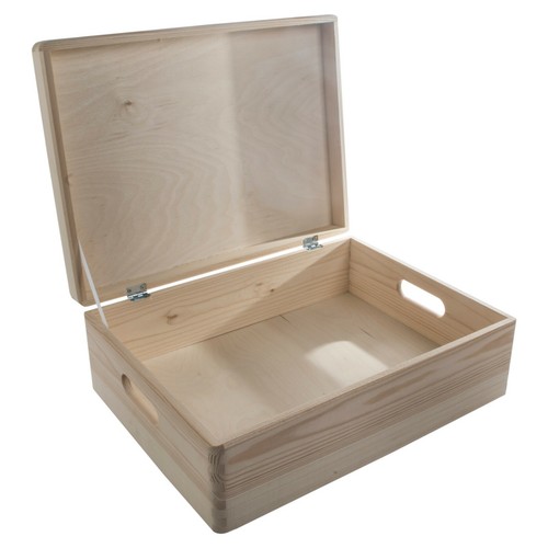 Large wooden storage box with - large,