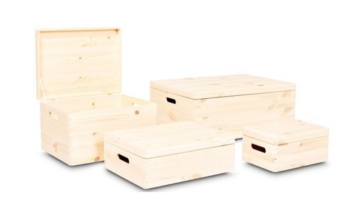 Wooden box storage natural - box,