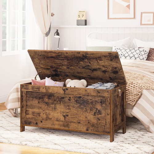 Hoobro wooden storage chest - wooden,