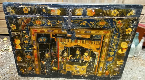 Large antique hand painted - large,