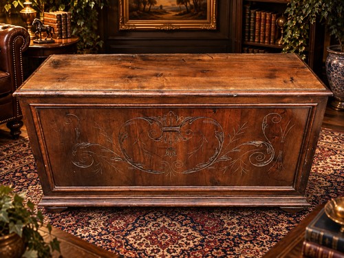 Antique large wooden - wooden, chest