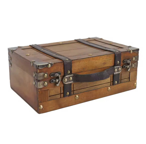Wooden treasure chest - wooden, vintage
