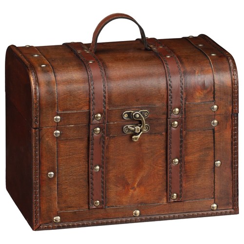Large wooden treasure chest - wooden,