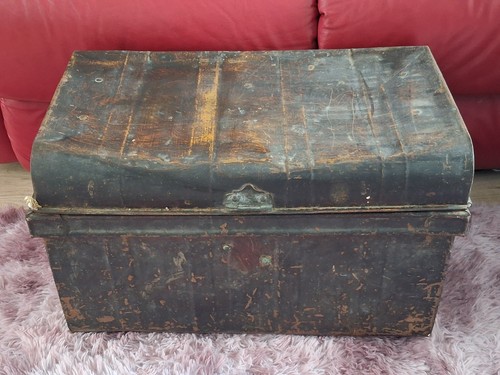 Vintage antique metal trunk-